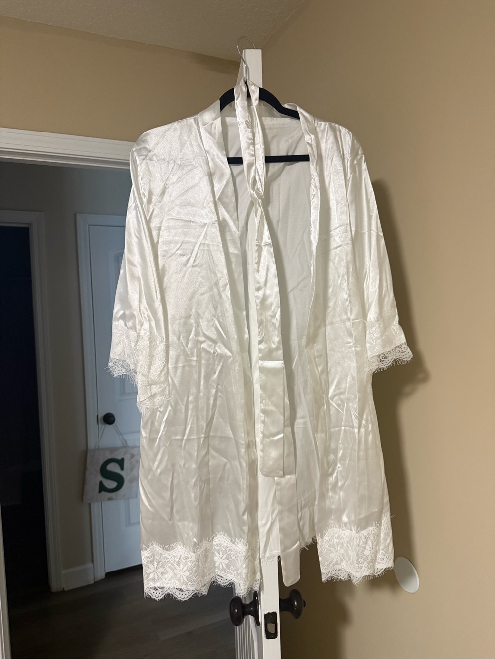 White Silk Lace Robe